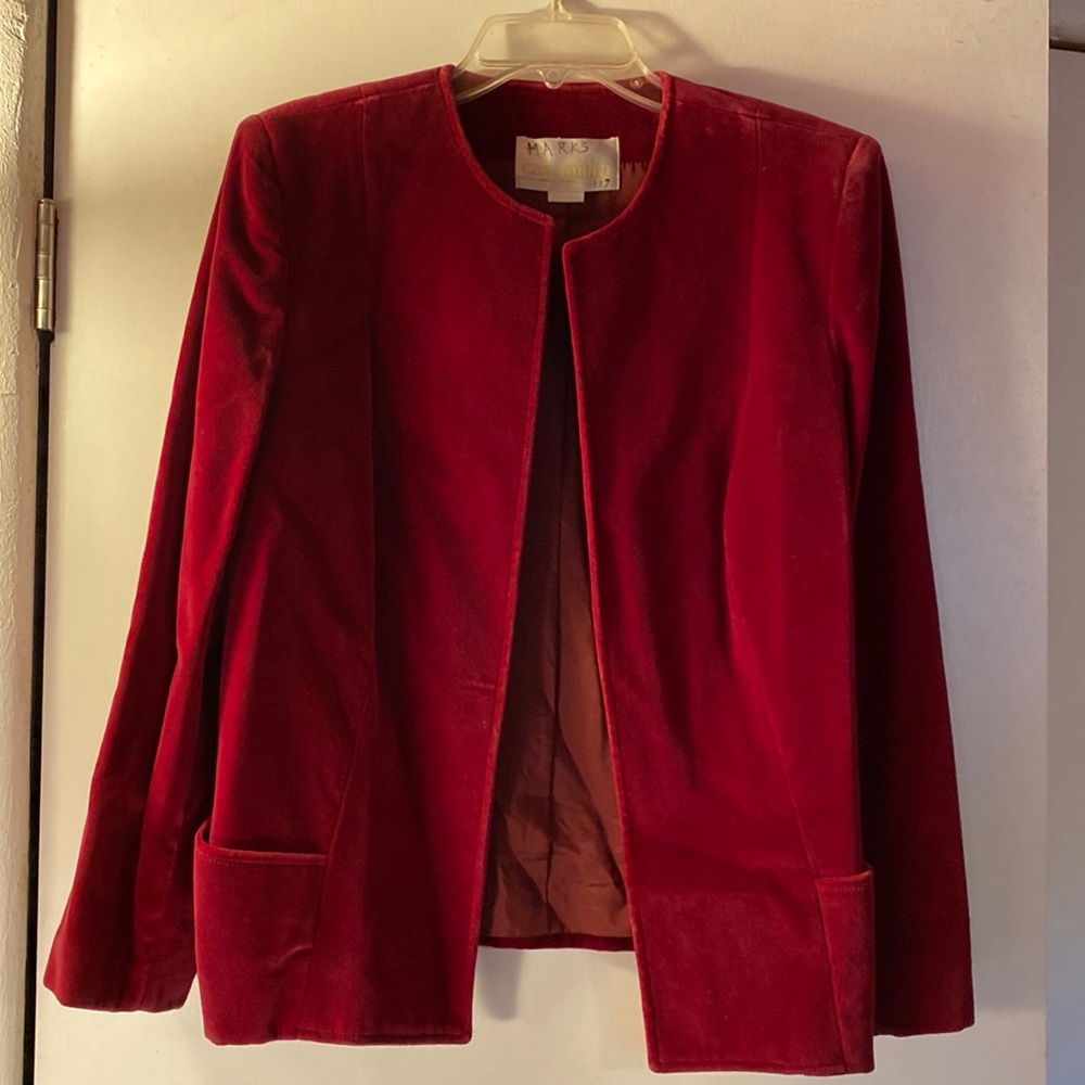 Vintage cranberry velvet jacket